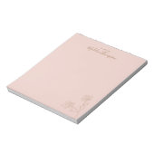 Minimalistisch 'Floral Blush Pink Gold Script' Notitieblok (Linkerzijde)