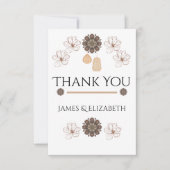 Minimalistisch Floral Boho-fotohuwelijk Bedankkaart (Voorkant)