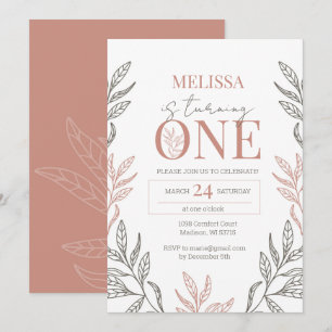 Minimalistisch Floral Boho Terracotta 1 september Kaart