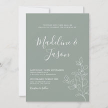 Minimalistisch Floral Botanical Sage Green Wedding