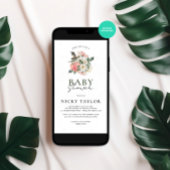 Minimalistisch Floral Bouquet Baby shower Kaart