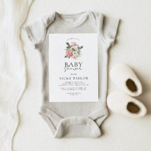 Minimalistisch Floral Bouquet Baby shower Kaart