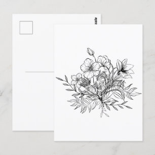 Minimalistisch Floral Bouquet Briefkaart