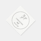 Minimalistisch Floral Elegant Wedding Servet (Hoek)