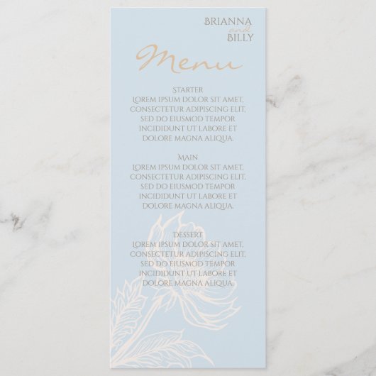 Minimalistisch Floral Flat Menu (Voorkant)