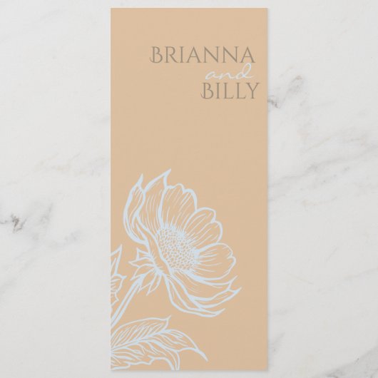 Minimalistisch Floral Flat Menu (Achterkant)