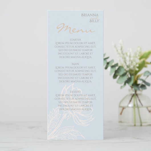 Minimalistisch Floral Flat Menu (Staand voorkant)
