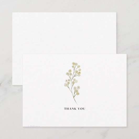 Minimalistisch Floral Hartelijk dank Bedankkaart (Voorkant / Achterkant)