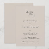 Minimalistisch Floral Monogram Elegant Eenvoudig N Kaart (Voorkant / Achterkant)