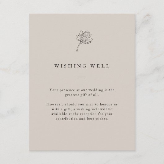 Minimalistisch Floral neutraal goed Informatiekaartje (Voorkant)