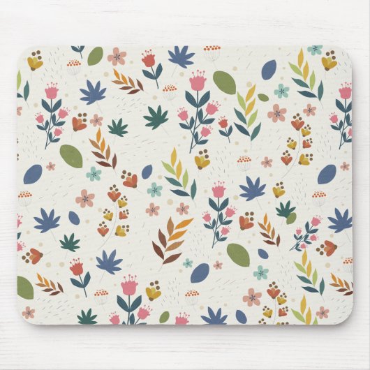 Minimalistisch Floral Pattern Muismat (Voorkant)