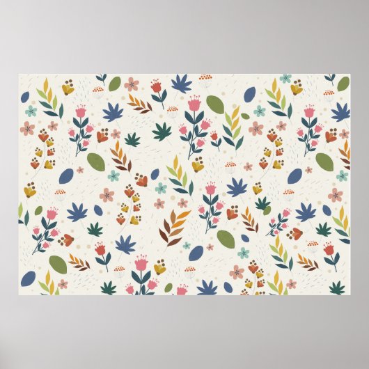 Minimalistisch Floral Pattern Poster (Voorkant)
