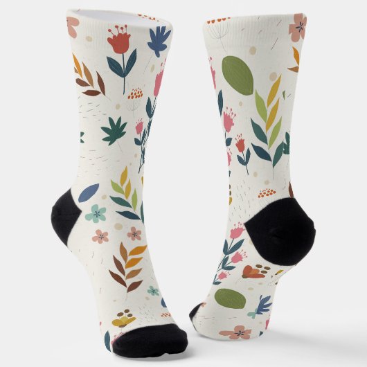 Minimalistisch Floral Pattern Sokken (Gebogen)