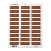 Minimalistisch Floral Plain Terracotta Monogram Etiket (Full Sheet)