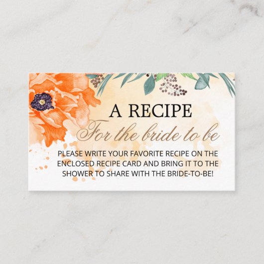 Minimalistisch Floral Recipe voor de Kaart van de  (Voorkant)