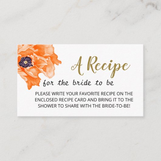 Minimalistisch Floral Recipe voor de Kaart van de  (Voorkant)