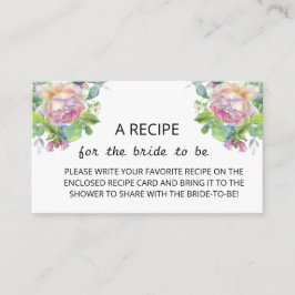Minimalistisch Floral Recipe voor de Kaart van de 