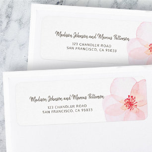 Minimalistisch + Floral Return-adres Waterverf Etiket