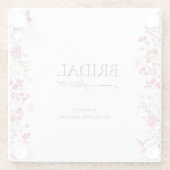 Minimalistisch Floral Ruby Roos Vrijgezellenfeest Glazen Onderzetter (Achterkant)