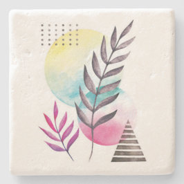 Minimalistisch Floral Stenen Onderzetter