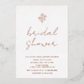 Minimalistisch Floral Vrijgezellenfeest Roos Gold Folie Uitnodiging (Voorkant)