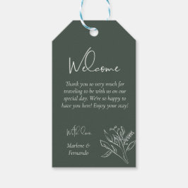 Minimalistisch Floral Wedding Cadeaulabel