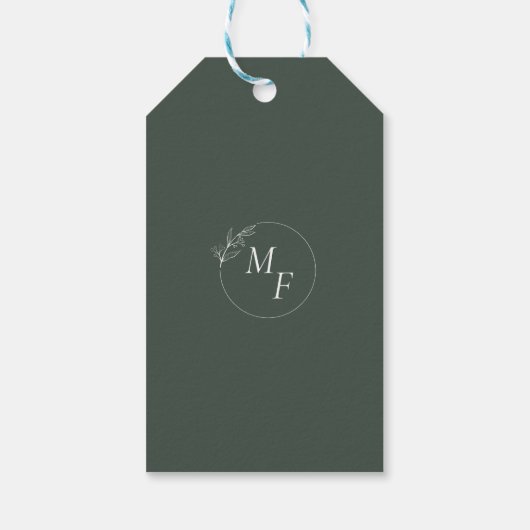 Minimalistisch Floral Wedding Cadeaulabel (Achterkant)
