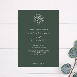 Minimalistisch Floral Wedding Kaart