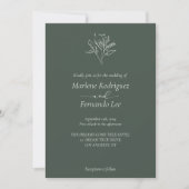 Minimalistisch Floral Wedding Kaart (Voorkant)
