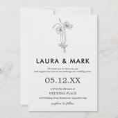Minimalistisch Floral Wedding Kaart (Voorkant)