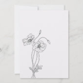 Minimalistisch Floral Wedding Kaart (Achterkant)