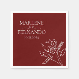 Minimalistisch Floral Wedding Napkins Servet
