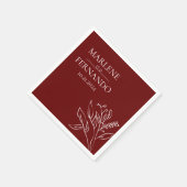 Minimalistisch Floral Wedding Napkins Servet (Hoek)