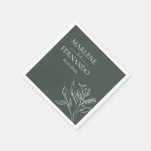 Minimalistisch Floral Wedding Napkins Servet (Hoek)