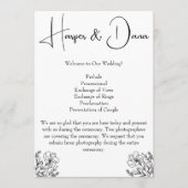 Minimalistisch Floral Wedding Programma Programmakaart (Voorkant)