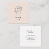 Minimalistisch florale  Business- Visitenkarte Vierkante Visitekaartje (Voorkant / Achterkant)