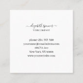 Minimalistisch florale  Business- Visitenkarte Vierkante Visitekaartje (Achterkant)