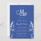 Minimalistisch Florals Modern Delft Blue Vrijgezel Kaart (Voorkant)