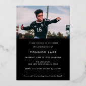 Minimalistisch Folie Foto Verticaal Afstuderen nod Folie Feestdagenkaart (Achterkant)