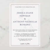 Minimalistisch Folie van Monogram Foto Weddenschap Folie Uitnodiging (Voorkant)