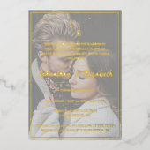 Minimalistisch Folie van Monogram Foto Weddenschap Uitnodiging (Voorkant)