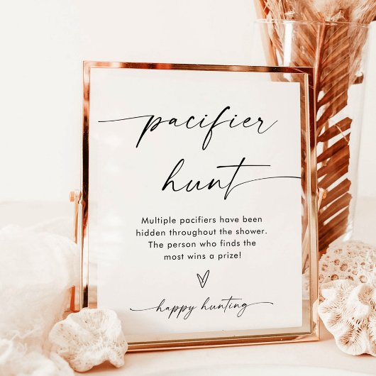 Minimalistisch fopspeenjachtteken | Neutral Baby G Poster