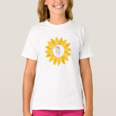 Minimalistisch Foraal Geel Zonnebloem Paard T-shirt (Voorkant)
