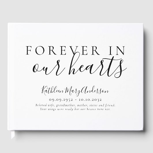 Minimalistisch forenzen in ons hart Herinneringsbe Gastenboek (Voorkant)