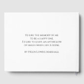 Minimalistisch forever in onze hartfoto begrafenis gastenboek (Achterkant)