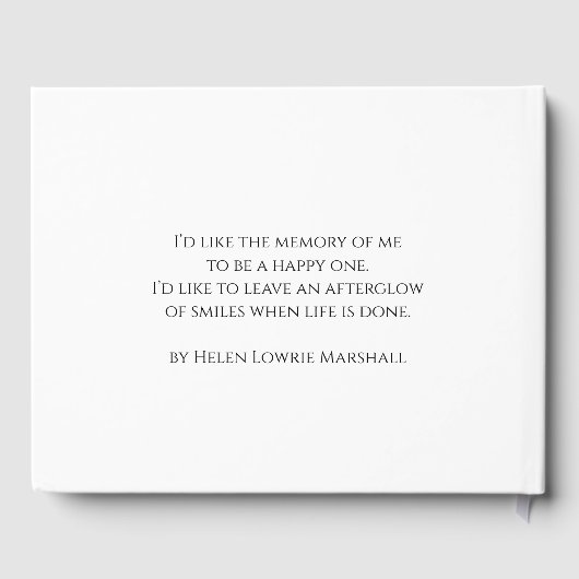 Minimalistisch forever in onze hartfoto begrafenis gastenboek (Achterkant)