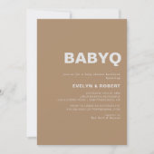 Minimalistisch Formalistisch Bruin BabyQ Baby show Kaart (Voorkant)