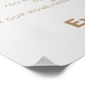 Minimalistisch formeel bruin huwelijk honingmafond poster (Hoek)