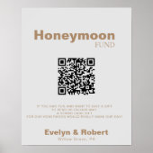 Minimalistisch formeel bruin huwelijk honingmafond poster (Voorkant)