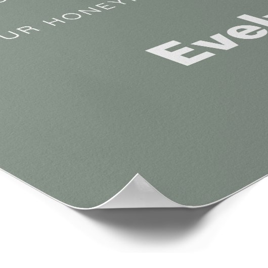 Minimalistisch formeel Groen Bond Honeymoon Fonds Poster (Hoek)